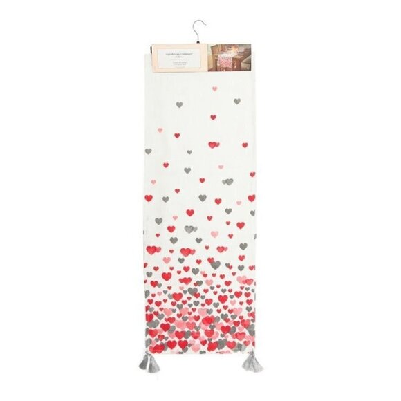 cupcakes & cashmere Other - Valentine Sweet Heart 16x90 Confetti Hearts Printed Table Runner Red | 16x90